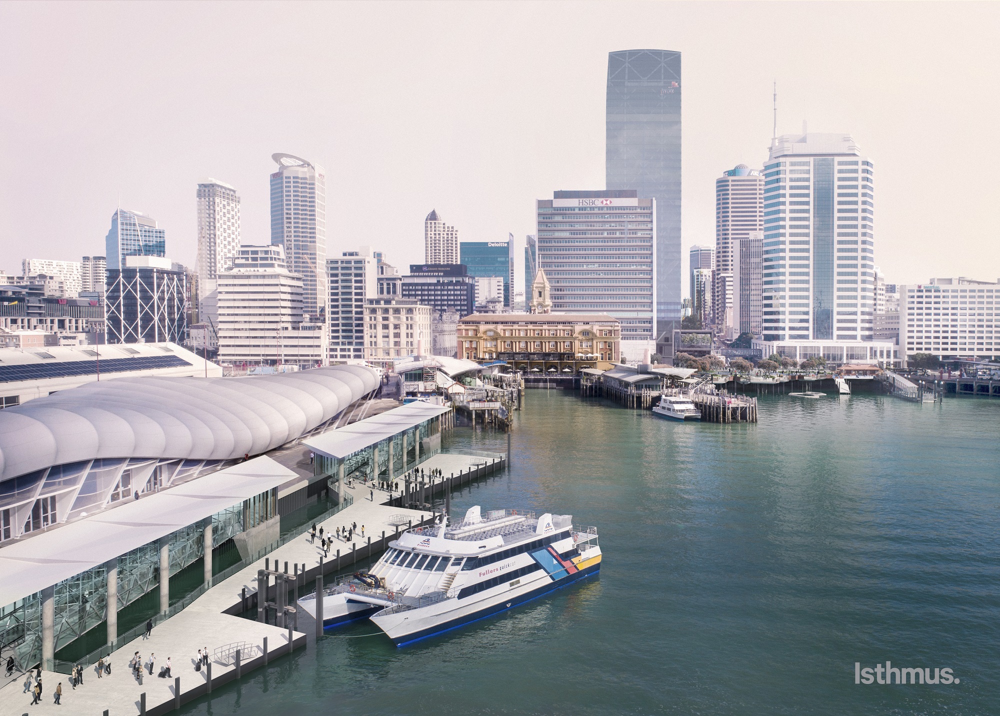 Artist’s impression of the new ferry terminal at Queen’s Wharf.