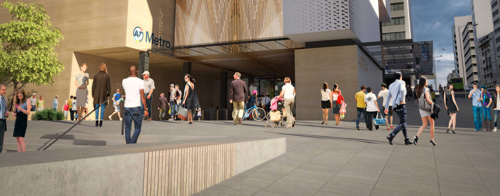 Artist’s impression of the train station in upper Albert Street.